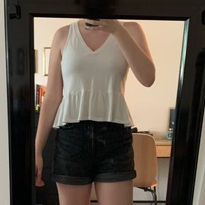 AE White Peplum Tank